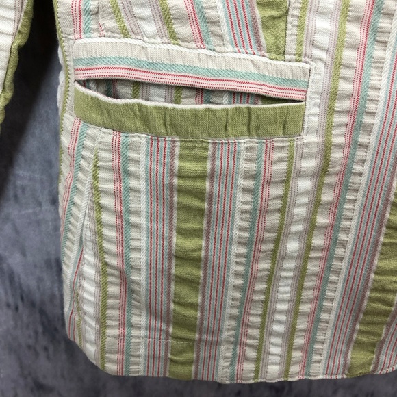 CAbi Colorful Striped Bohemian Blazer Jacket Sz 8 - Picture 6 of 8